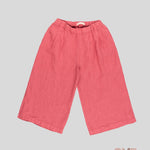 Pantalone bambina Zhoe&Tobiah LN1F Fucsia lino elastico pieghe cropped<BR/> LN1F FUCSIA ZHOE & TOBIA 