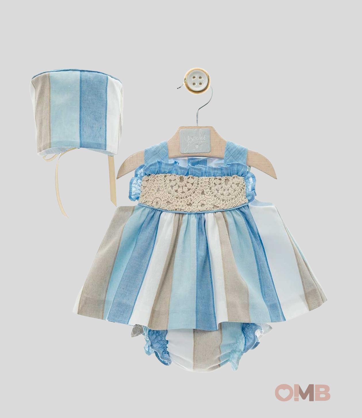 Abito Yoedu neonata 0154AZZURRO righe 0154 AZZURR YOEDU 