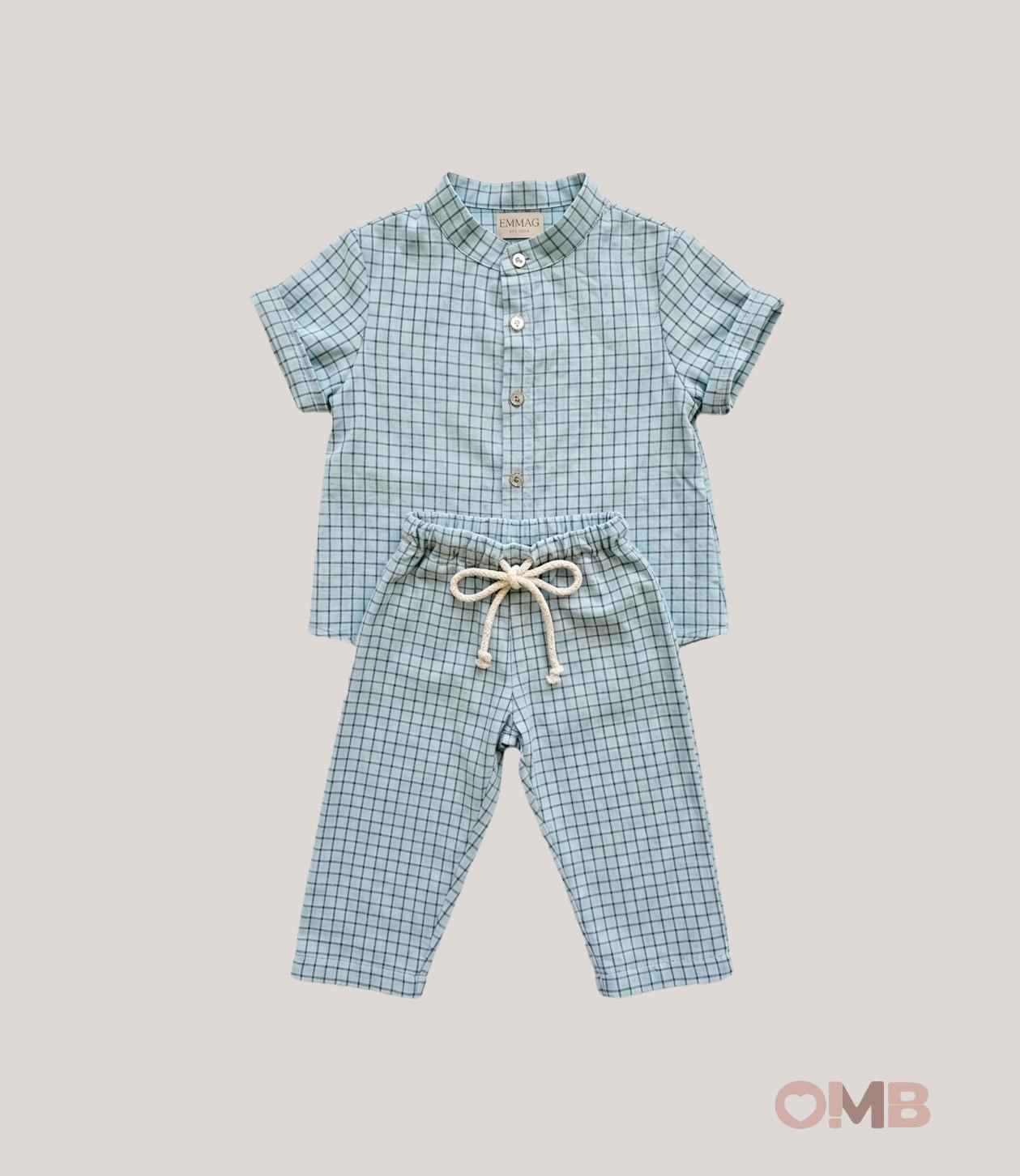 Completo neonato EMMAG PA26NCM28N Azzurro PA26N-CM28N QUADRI EMMAG 