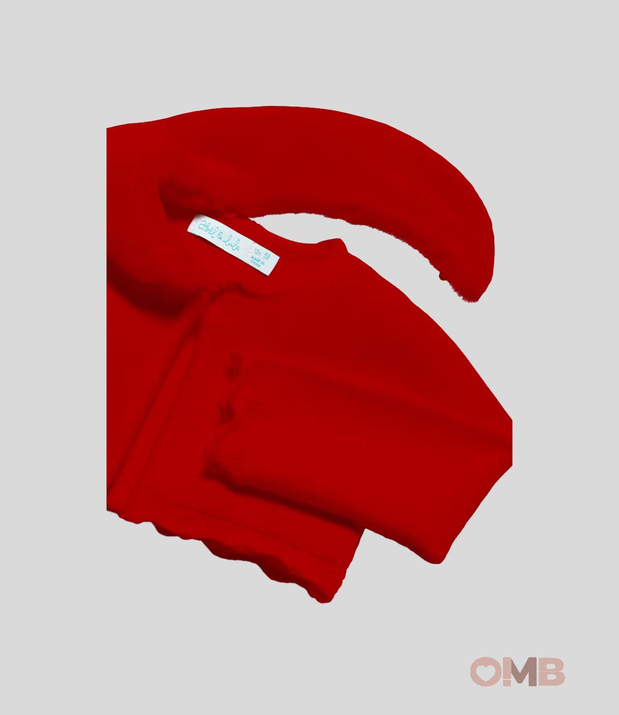 Cardigan neonata ABEL&LULA 5817 Rosso<BR/> 5817 ROSSO ABEL&LULA 