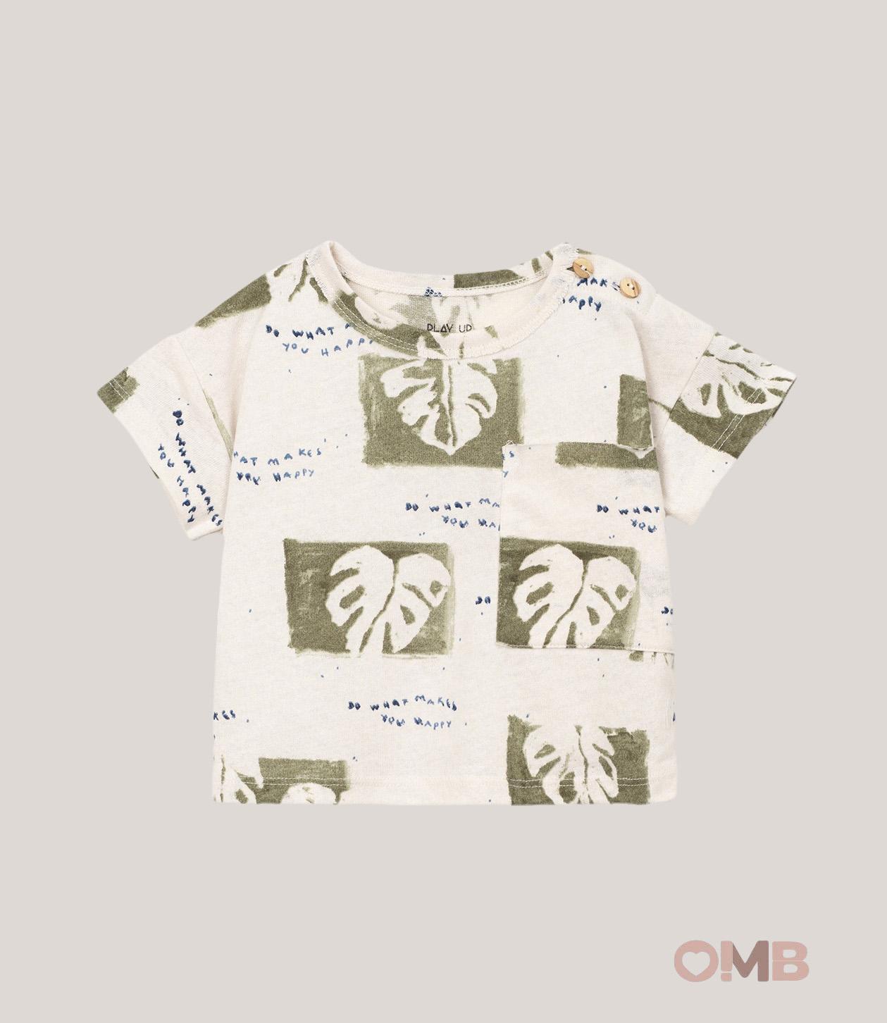 T-shirt neonato PLAY UP 1AS11057 Panna 1AS11057 FOGLIE PLAY UP 