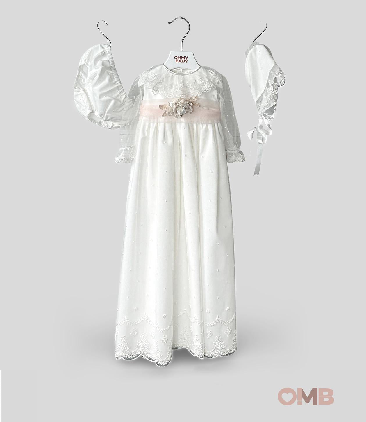 Abito Neonata NISERET 5553 Bianco 5553 PANNA NISERET 