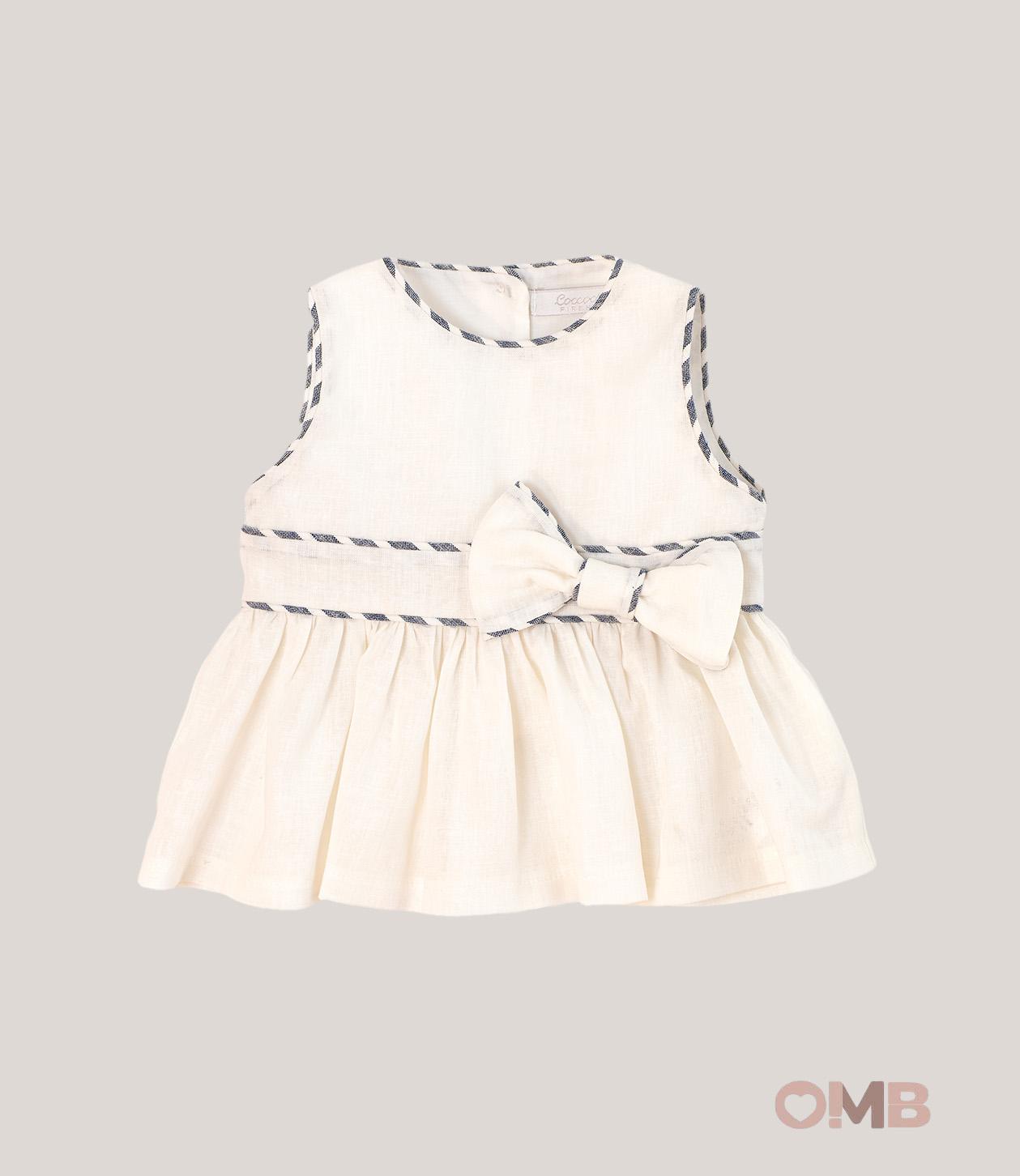 Top neonata COCCODE C63174 Bianco<BR/> C63174 BIANCO/BLU COCCODE 
