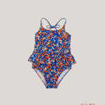 Costume bambina PESCIOLINO ROSSO INLY06 Blu INLY06. BLU/ARANCIO PESCIOLINO ROSSO 