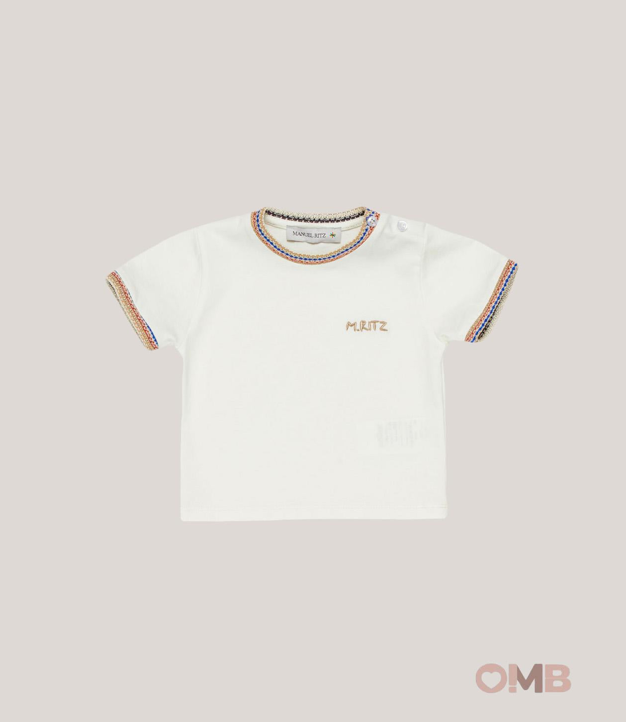 T-shirt MANUEL RITZ neonato 3453 Gesso 3453 GESSO MANUEL RITZ 