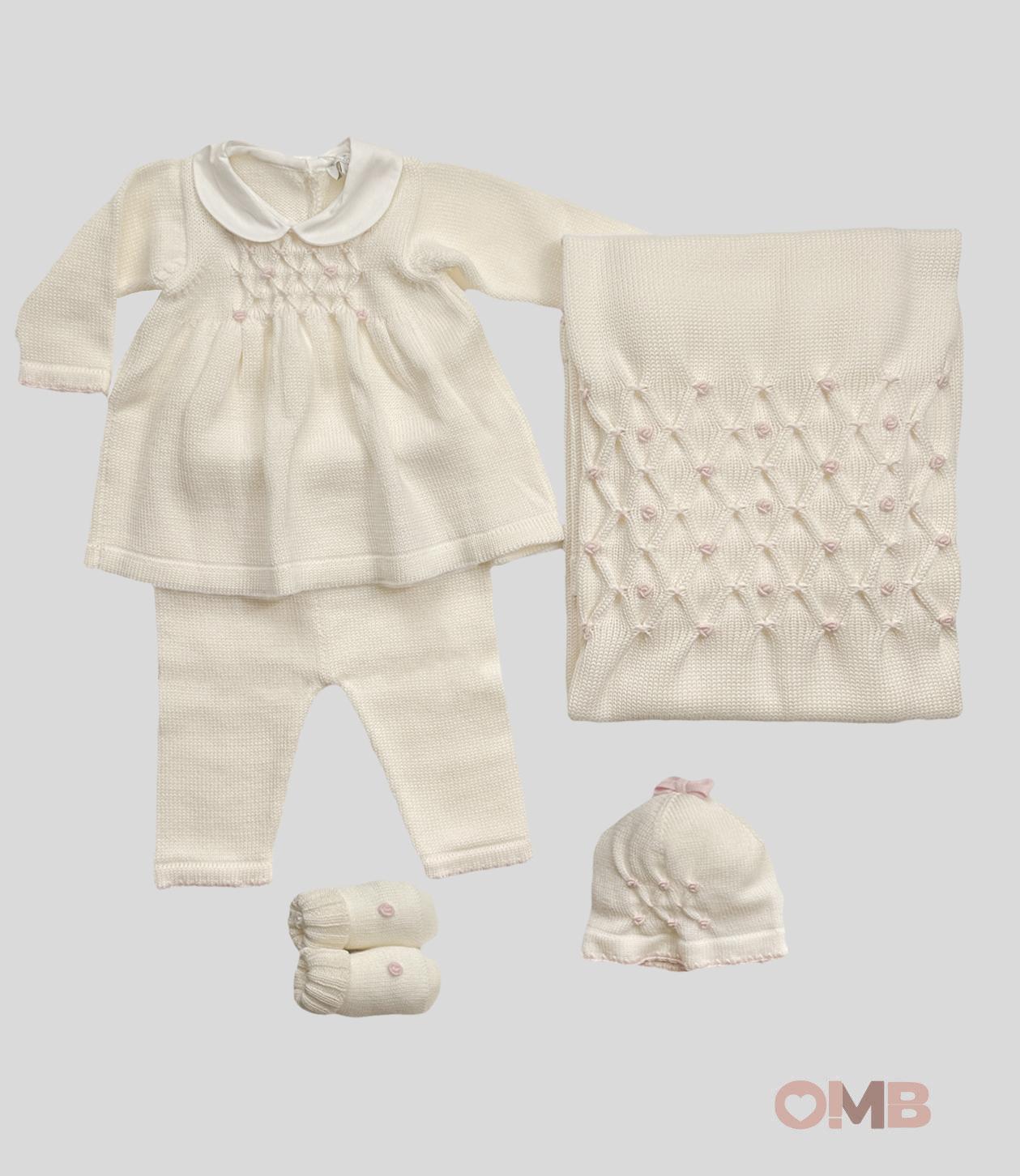 Completo Neonata Primodi Bebè 3517 panna rosa 3517.38 ROSELLINA PRIMODI BEBE 
