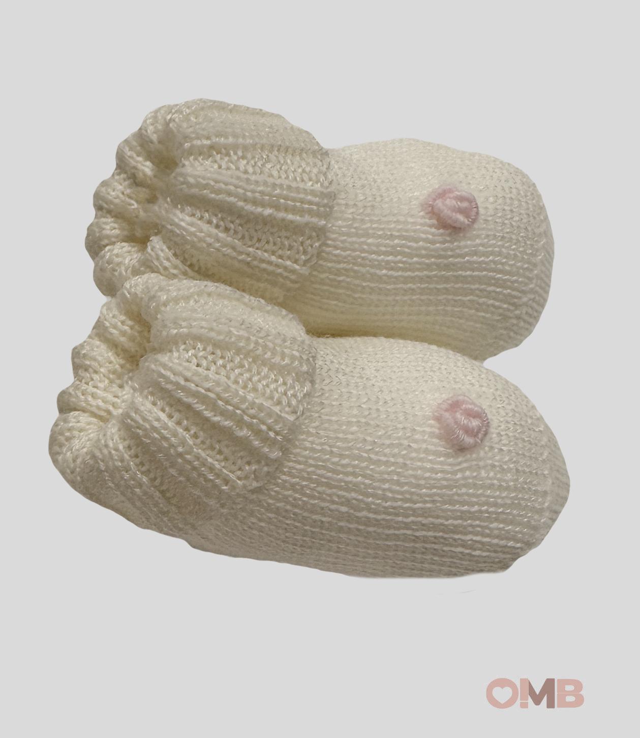 Babbucce Neonato Primodi Bebè 3517 panna 3517.10 ROSELLINA PRIMODI BEBE 