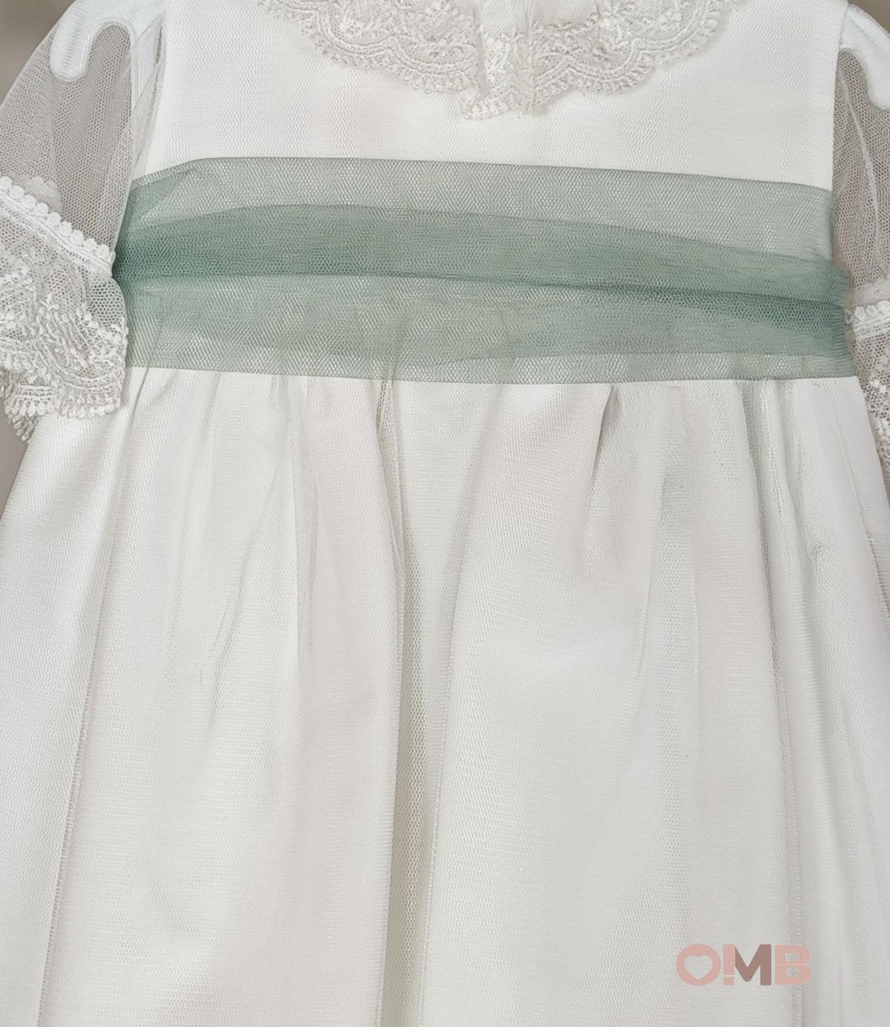 Abito neonata NISERET 5732 Panna 5732 PANNA/VERDE NISERET 