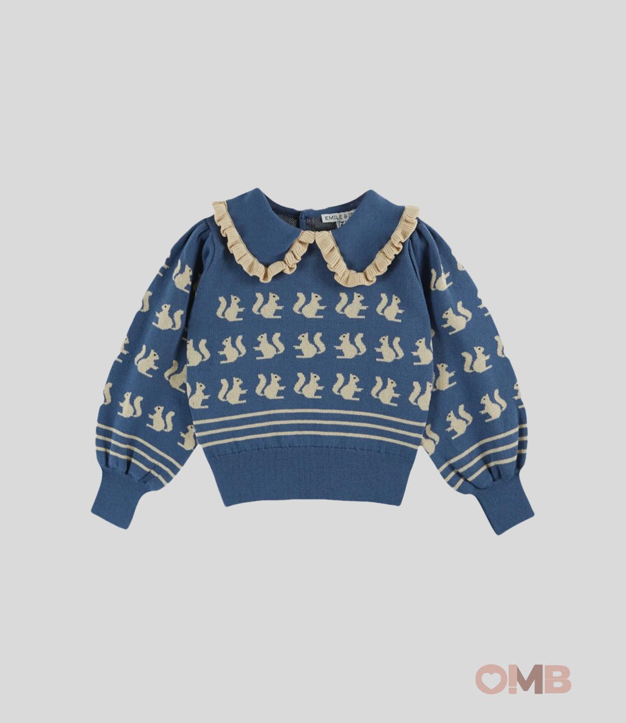 Maglione Emile et Ida bambina AC123 Blu AC123 BLU EMILE ET IDA 