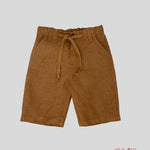 Bermuda bambino Zhoe&Tobiah LN4M Marrone cotone tinta unita laccetto tasche LN4M TERRA DI SIENA ZHOE & TOBIAH 