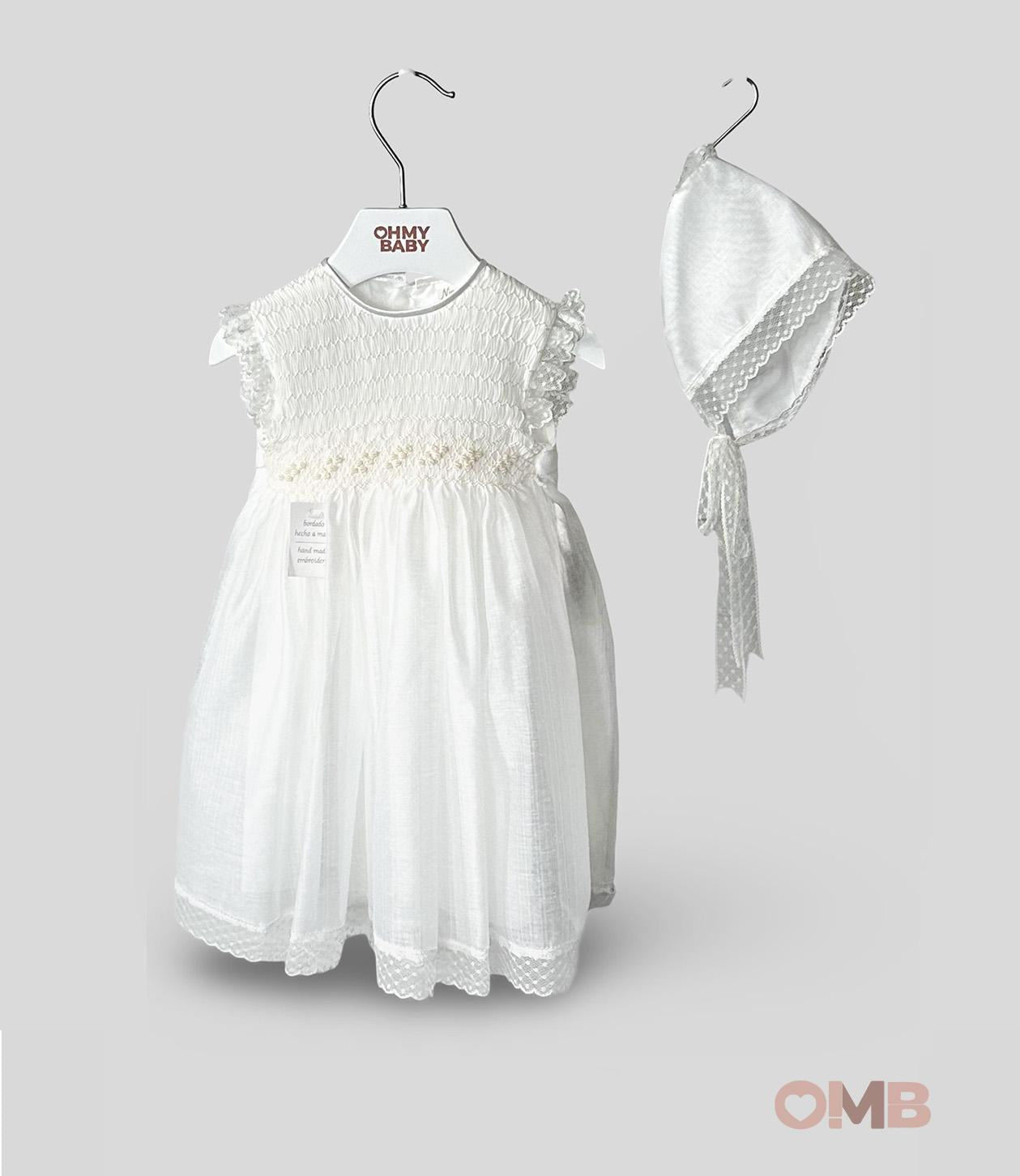 Abito Neonata NISERET 5585 Bianco 5585 PANNA NISERET 