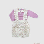 Set nascita JOLIE JULIET neonata ZELIASET Avorio<BR/> ZELIASET AVORIO-VIOLETTO JOLIE JULIET 