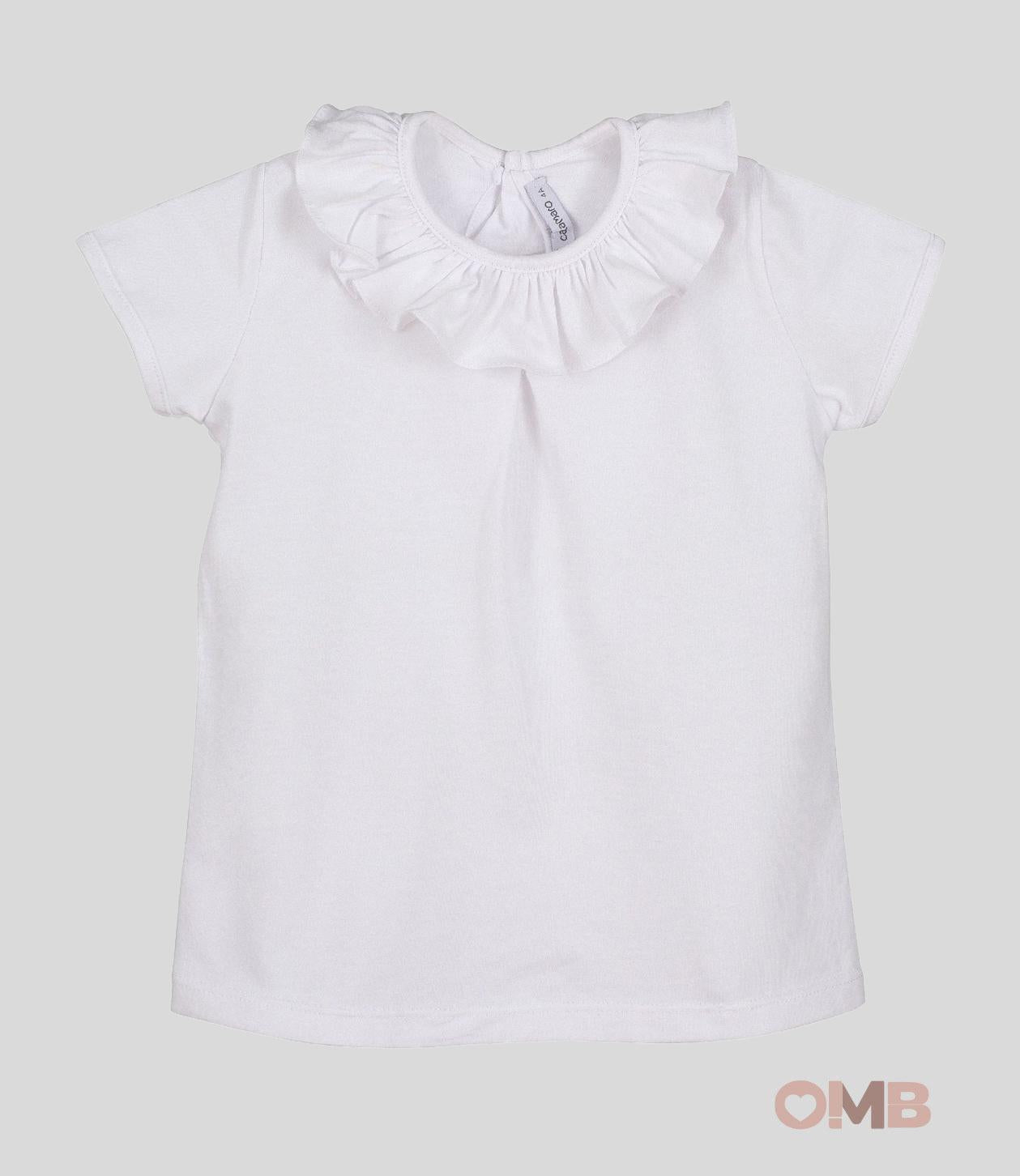 T-shirt Calamaro Baby bambina 15015 bianca 15015 BIANCO CALAMARO BABY 