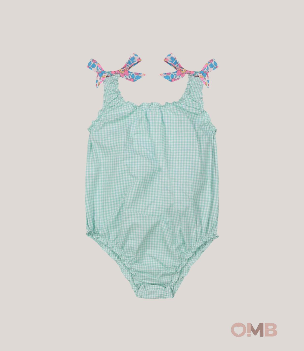 Costume bambina PESCIOLINO ROSSO IN2 Verde IN2 QUADRI PESCIOLINO ROSSO 