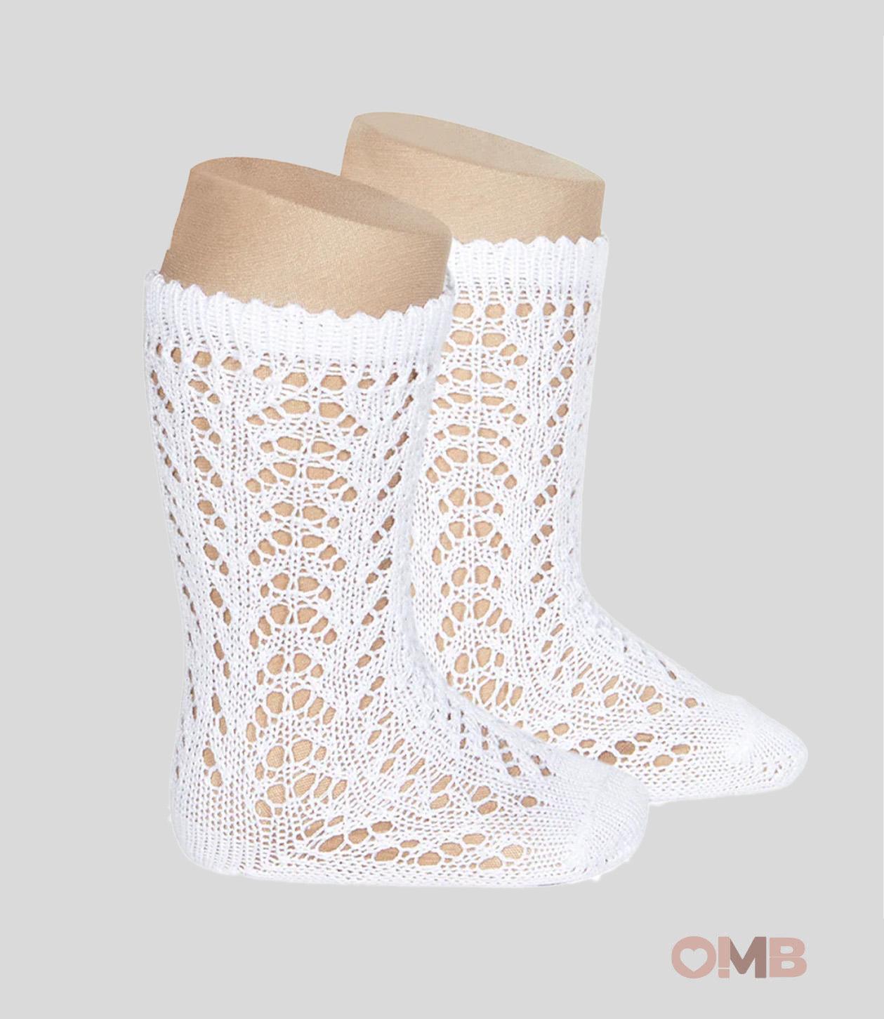 Calzino neonata Condor 2518 Bianco traforato lungo 2518 200 CONDOR 