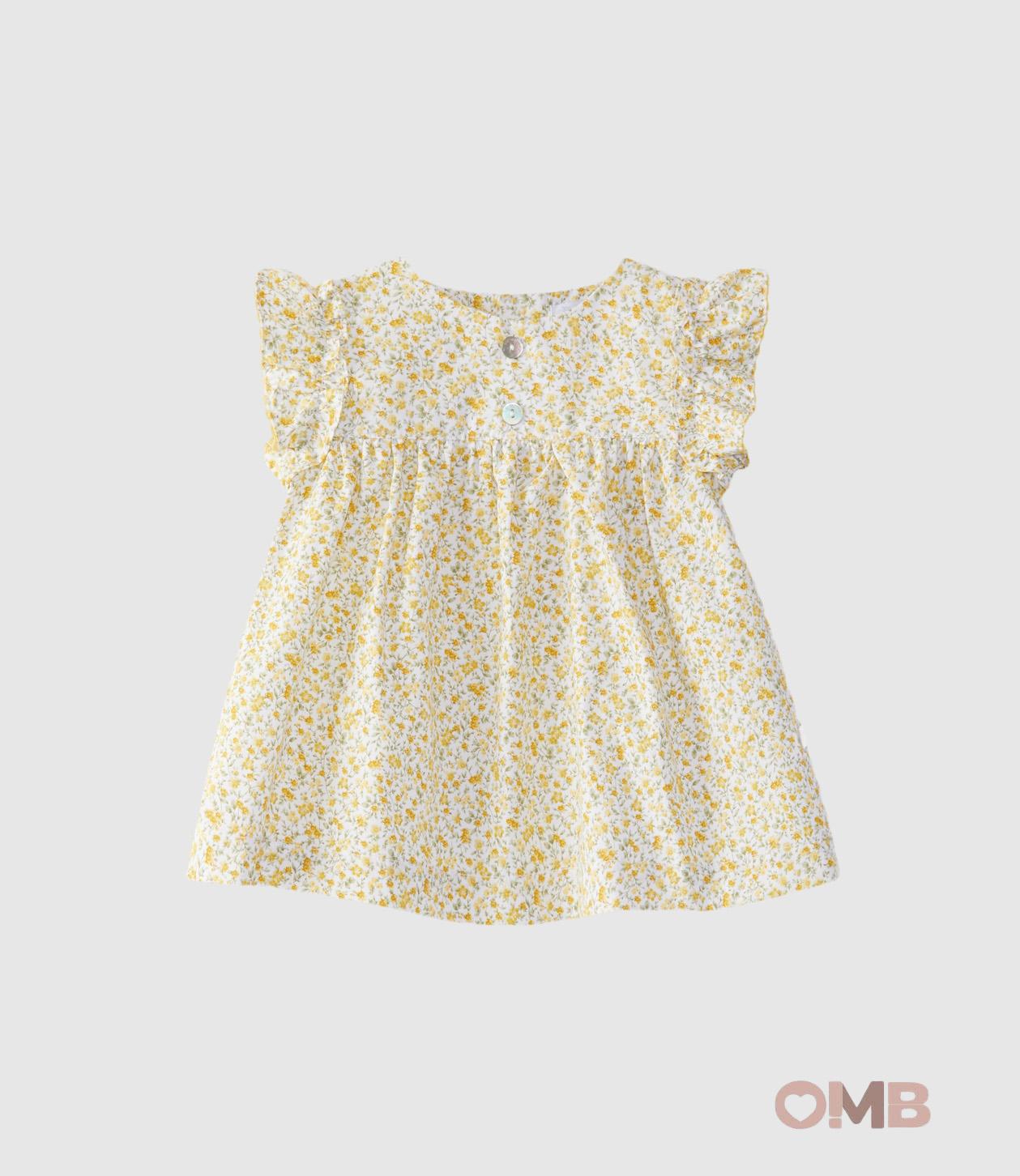 Abito LARANJINHA neonata 23F35 Giallo 23F35 FIORI LARANJINHA 