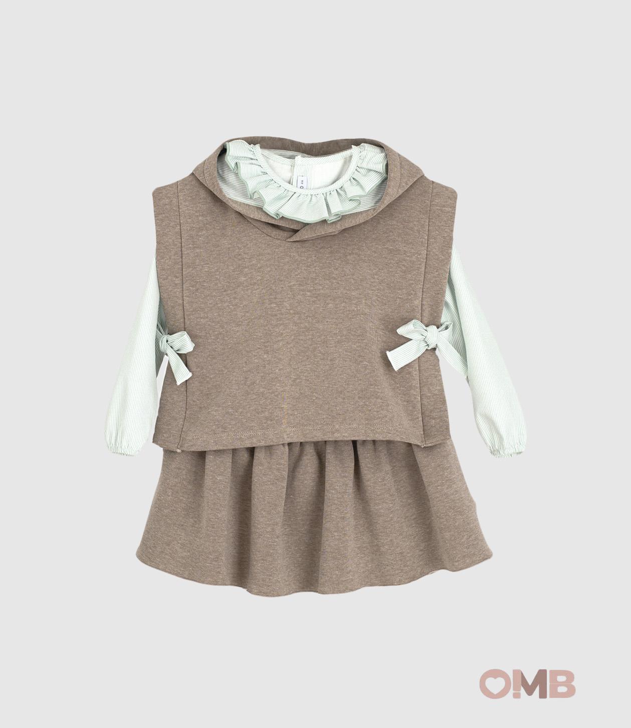 Completo Calamaro Baby bambina 11203 Beige<BR/> 11203 TOPO CALAMARO BABY 