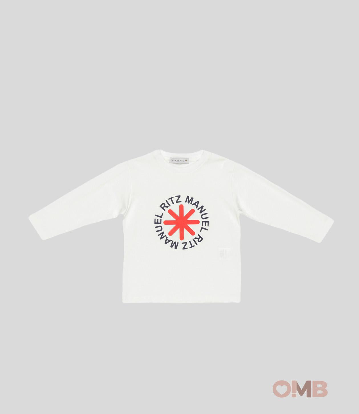 T-shirt Manuel Ritz bambino 3188 Bianca<BR/> 3188 LATTE MANUEL RITZ 