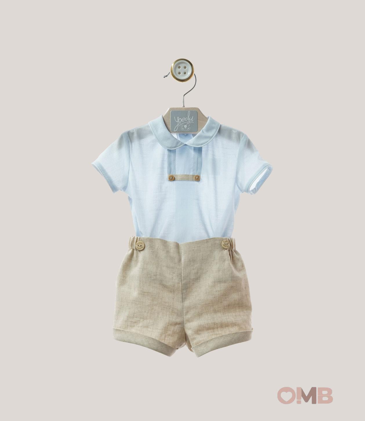 Completo Neonato Yoedu 0017 celeste beige 0017 CELESTE YOEDU 