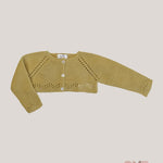 Cardigan neonata YOEDU 9420R4PG Caramello<BR/> 9000 CARAMELLO YOEDU 