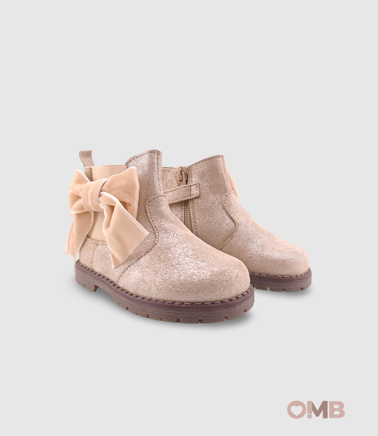 Stivale PANYNO bambina B3127 Beige<BR/> B3127 PIEL SERRAJE PUNTINI VISION PANYNO 