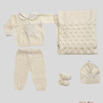 Coperta Neonato Primodi Bebè 3516 panna azzurro 3516.1SU PANNA PRIMODI BEBE 