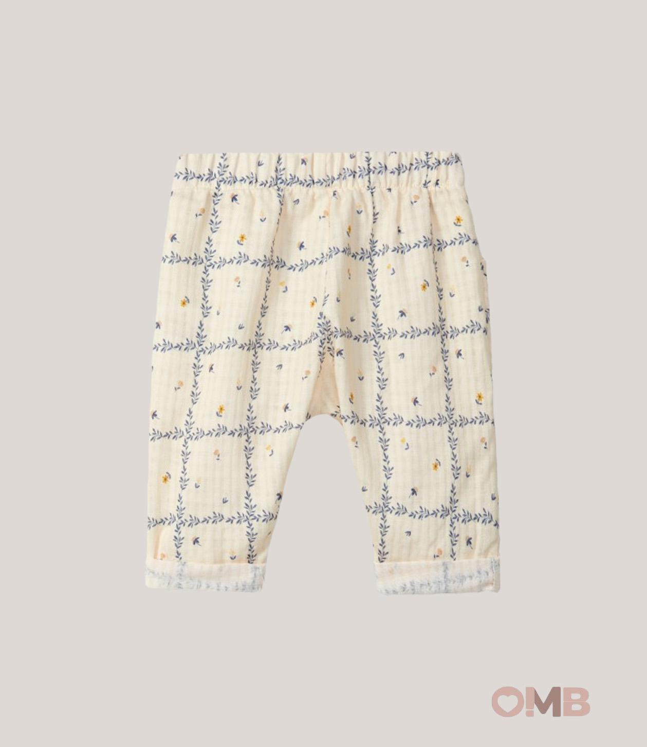 Pantalone neonata SNUG 6S091 Crema<BR/> 6S091 FIORI SNUG 