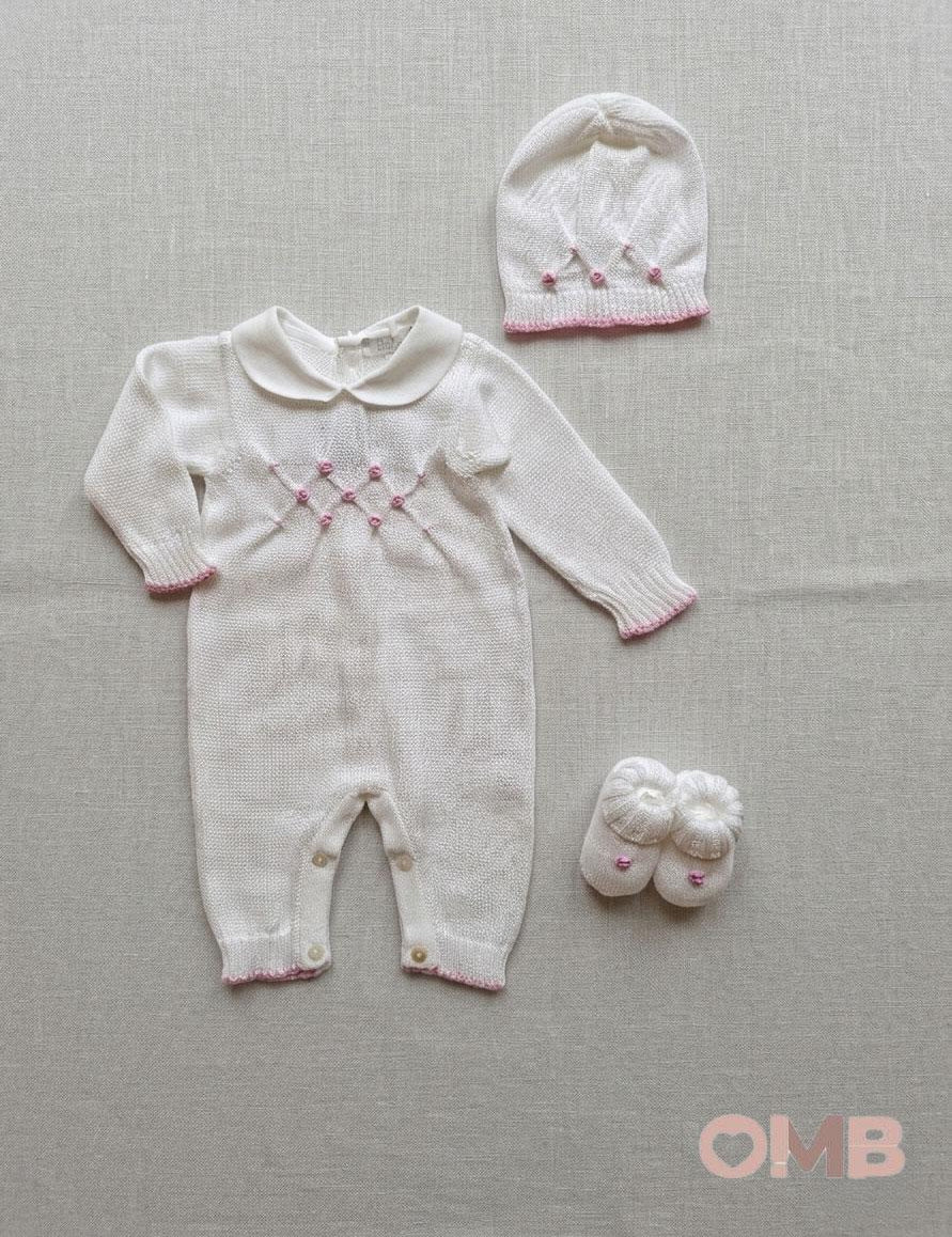 Set nascita neonata PRIMODI BEBE 3615910 Bianco<BR/> 3615-9-10 BIANCO/ROSA PRIMODI BEBE 