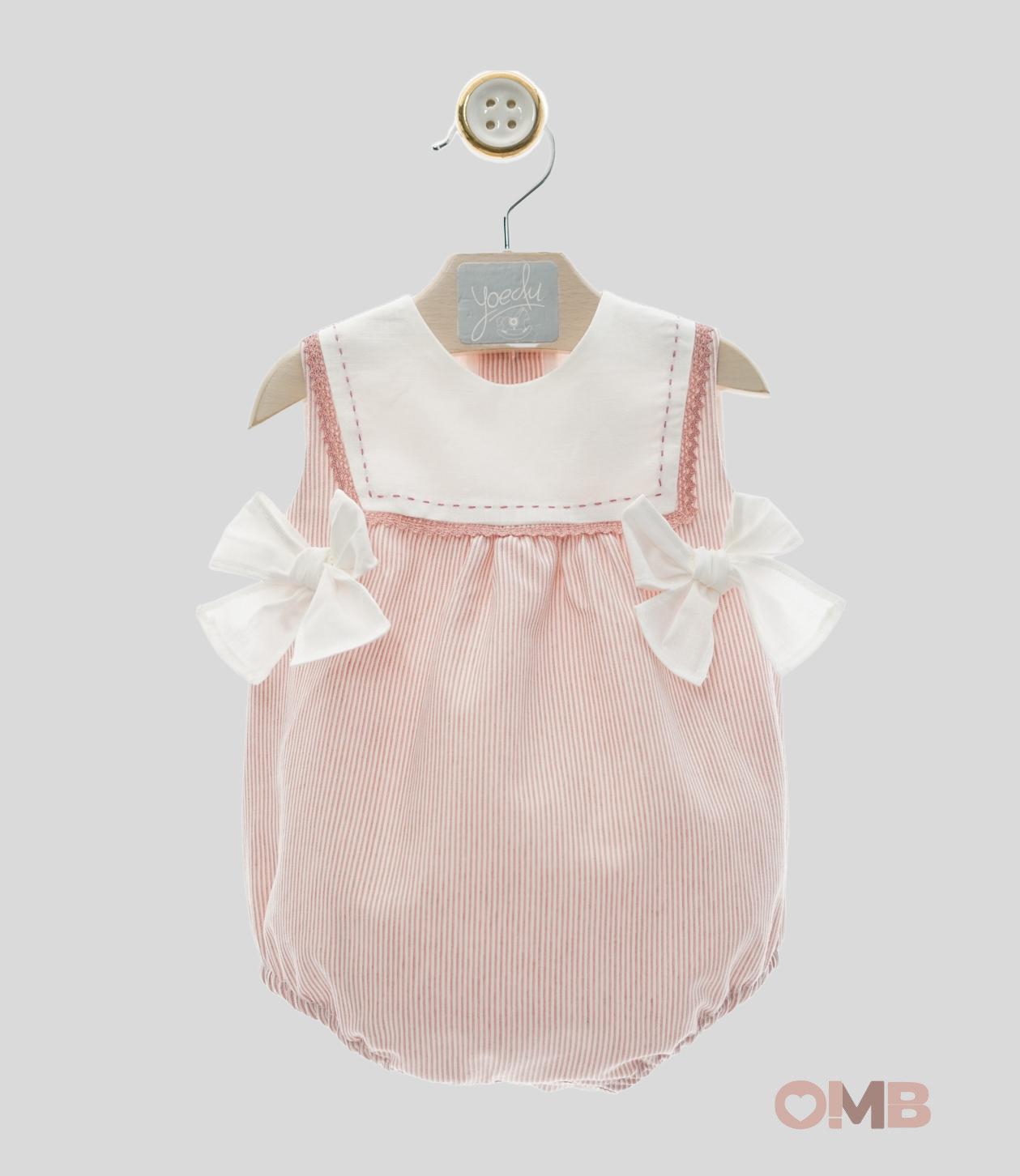 Pagliaccetto Yoedu neonata 0903ROSA righe fiocchi 0903 ROSA YOEDU 