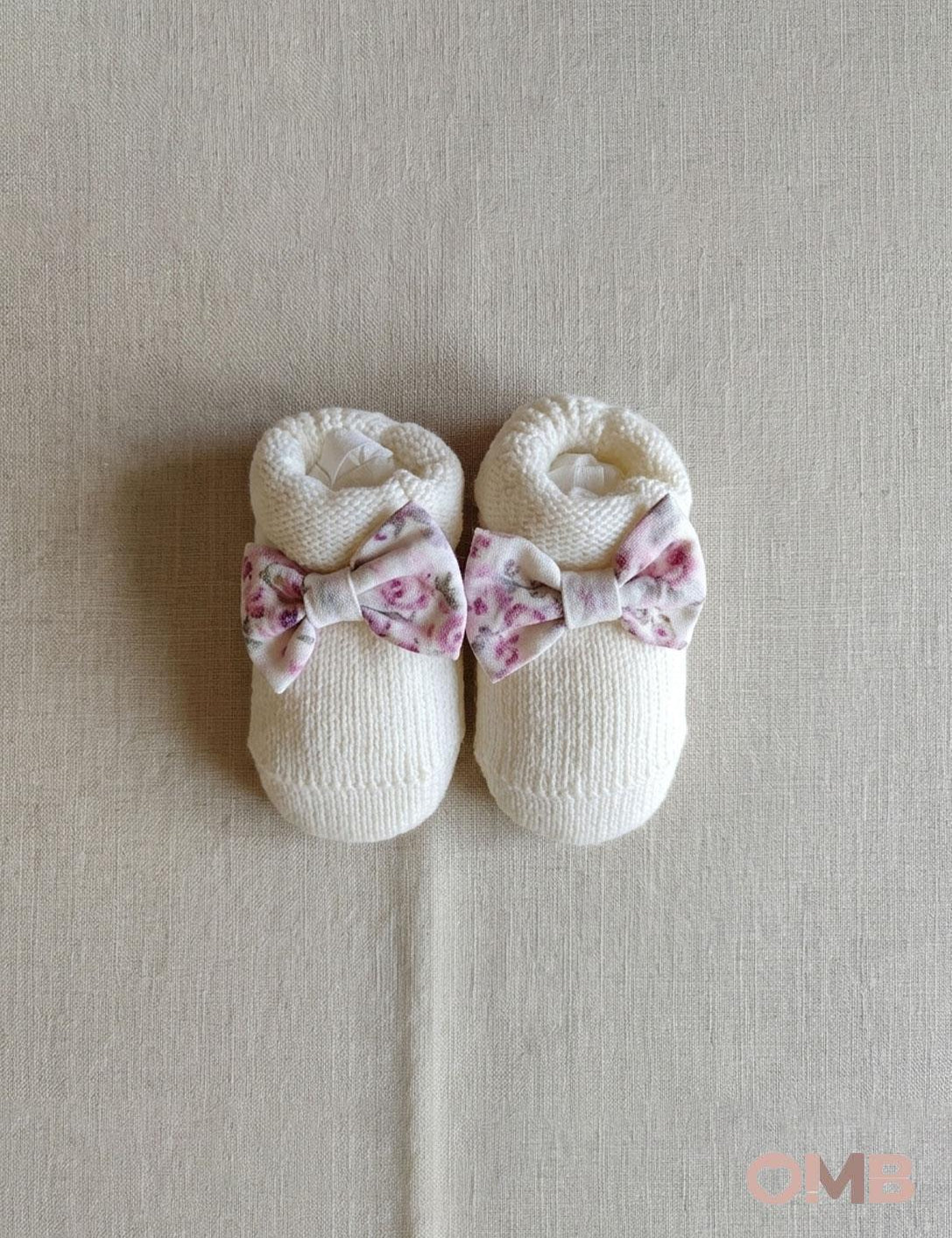 Babbucce neonata BABY LORD 769 Bianca<BR/> 769 FIORI BABY LORD 