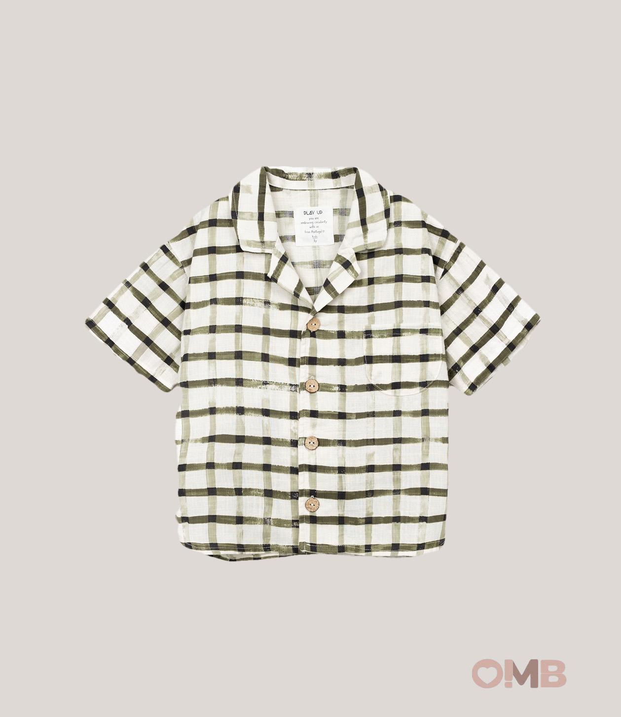 Camicia bambino PLAY UP 3AS11253 Verde 3AS11253 RIGA PLAY UP 