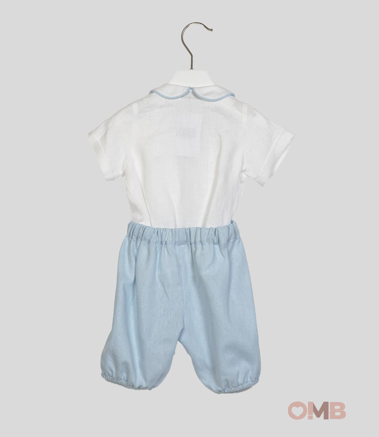 Pagliaccetto Crochette neonato 7214 bianco 7214 AZZURRO CROCHETTE 