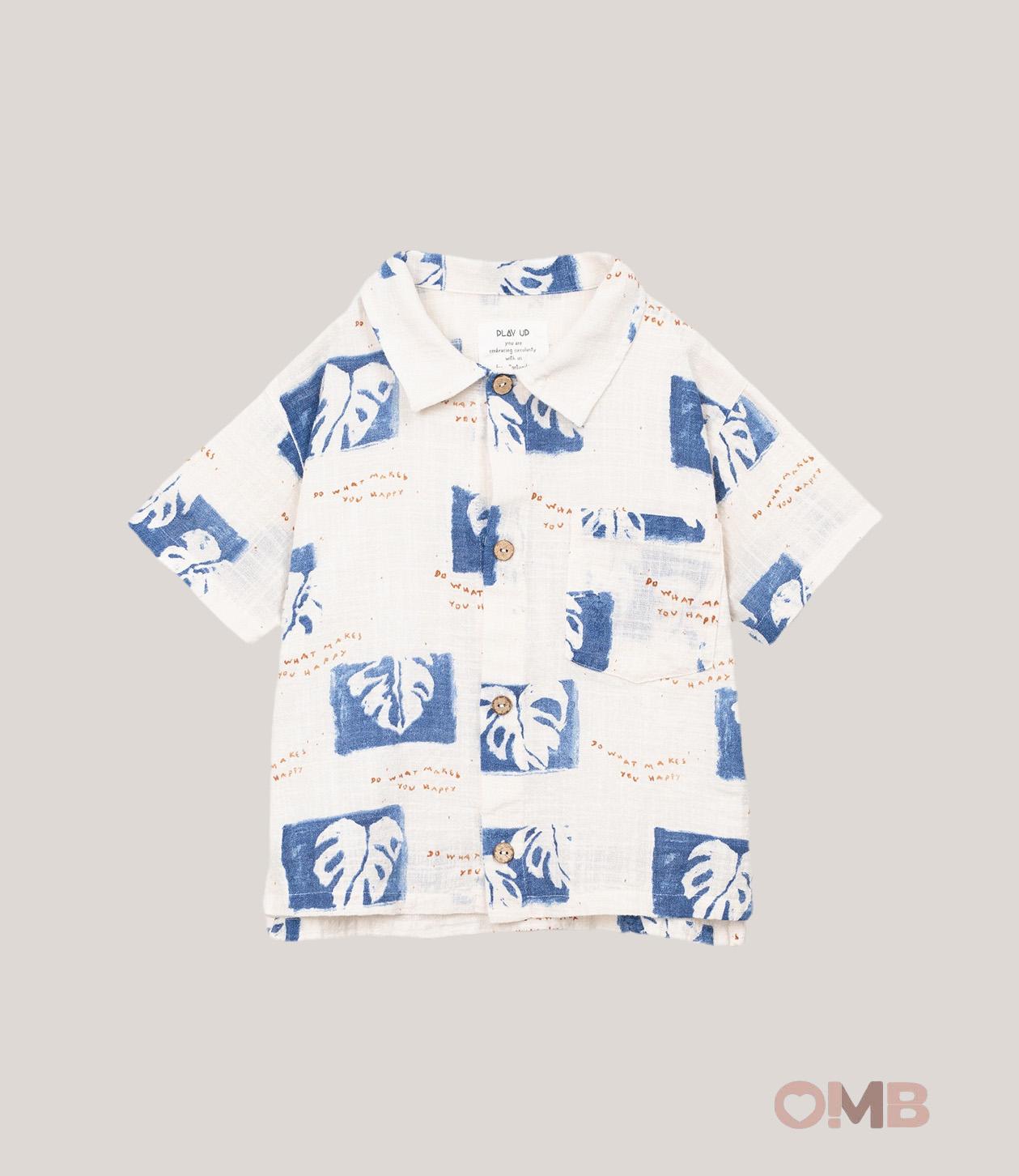 Camicia bambino PLAY UP 3AS11252 Panna 3AS11252 FOGLIE PLAY UP 