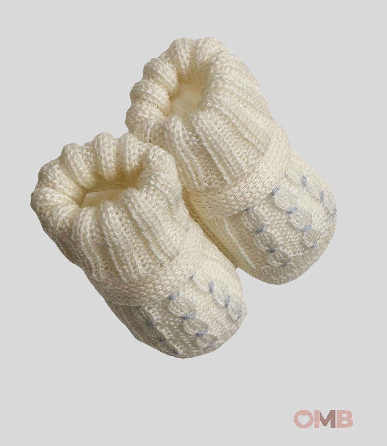 Babbucce Neonata Primodi Bebè 3516 panna azzurre 3516.10 PANNA PRIMODI BEBE 