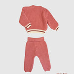 Completo MAGLIFICIO VERONA neonata 45465 Rosa lana a costa inglese elastico orli 45465 ROSA MAGLIFICIO VERONA 