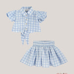 Completo bambina MAGIL 26128 24118 Celeste 26128-24118 QUADRI MAGIL 