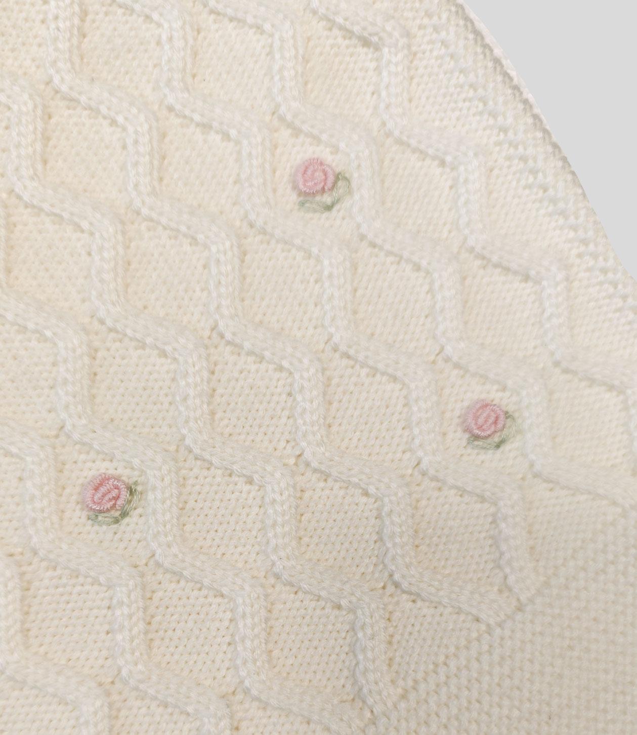 Coperta Neonata PEPECE' 2410 Bianca<BR/> 2410 BCO-ROSA PEPECE' 