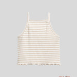 Top bambina Play Up 11150. Beige/Bianco righe cotone <BR/> 11150. RIGA PLAY UP 