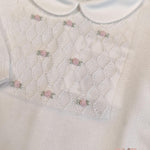 Tutina neonata PEPECE' 7715R3 Bianco<BR/> 7715R3 BIANCO-ROSA PEPECE' 