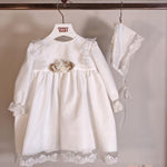 Abito NISERET neonata 5526 Panna 5526 BIANCO NISERET 