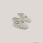 Scarpe neonata AMBARABA' SF4304 Bianche pizzo cinturino raso fiocco SF4304 BIANCO AMBARABA' 