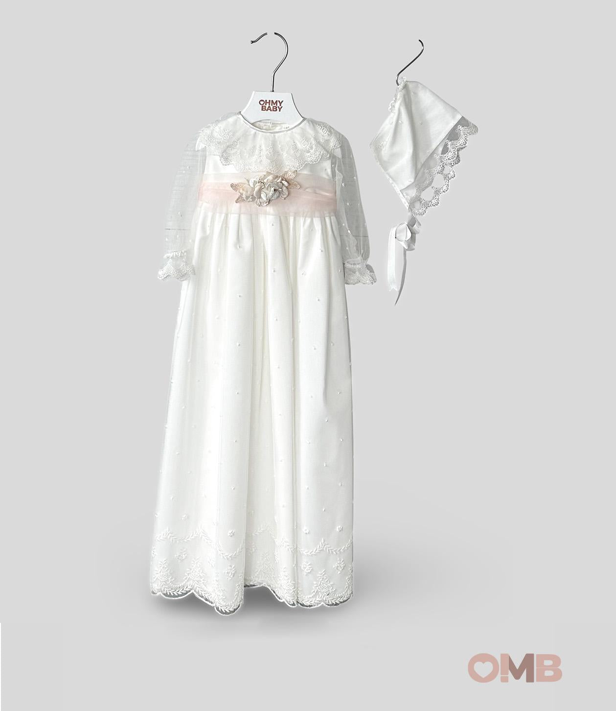 Abito Neonata NISERET 5553 Bianco 5553 PANNA NISERET 