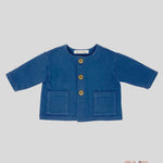 Giacca neonato Zhoe&Tobiah FEC8B Blu cotone tasche bottoni FEC8B BLU ZHOE & TOBIAH 
