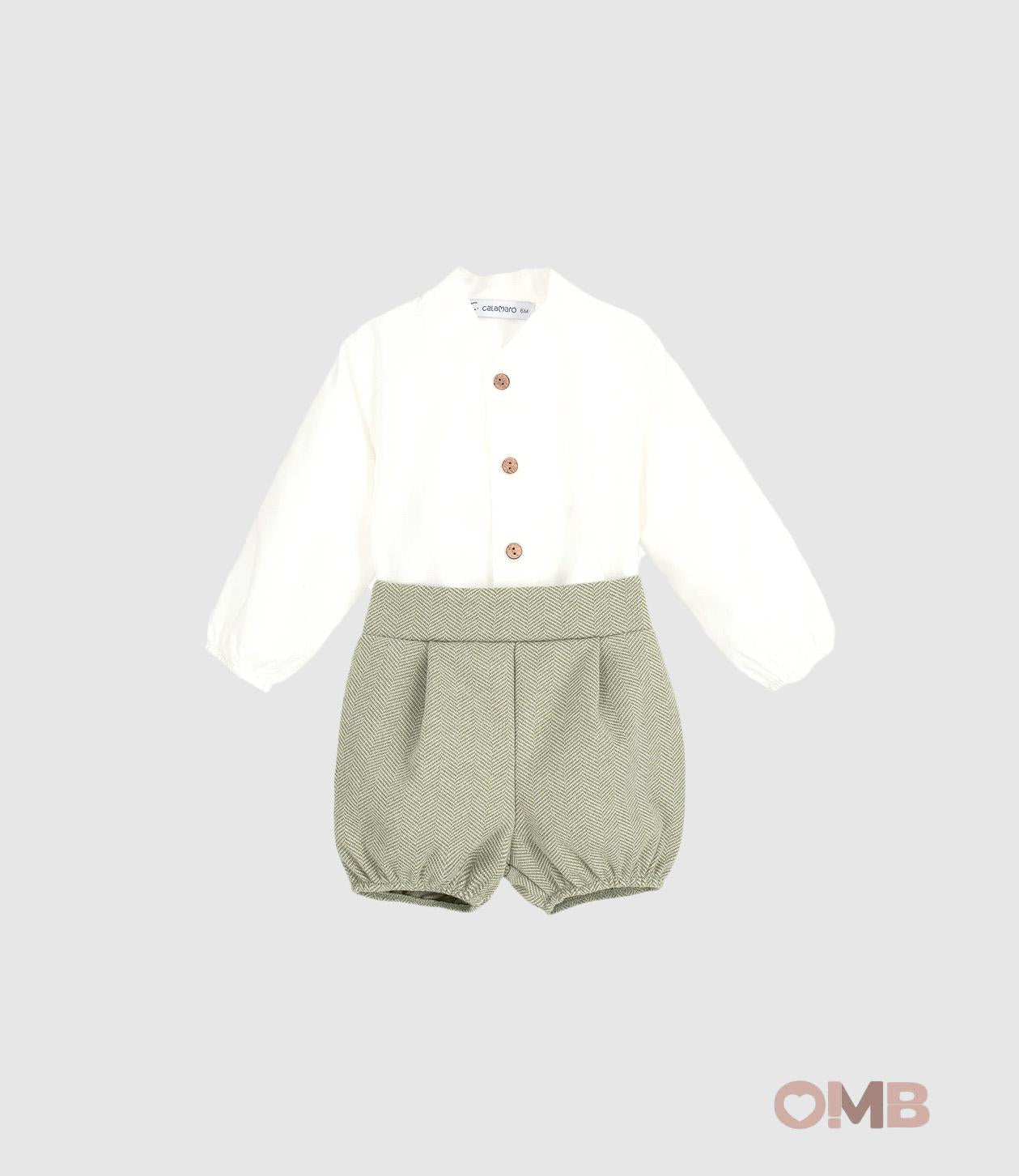 Completo Calamaro Baby neonato 11252-B Verde<BR/> 11252-B VERDE CALAMARO BABY 