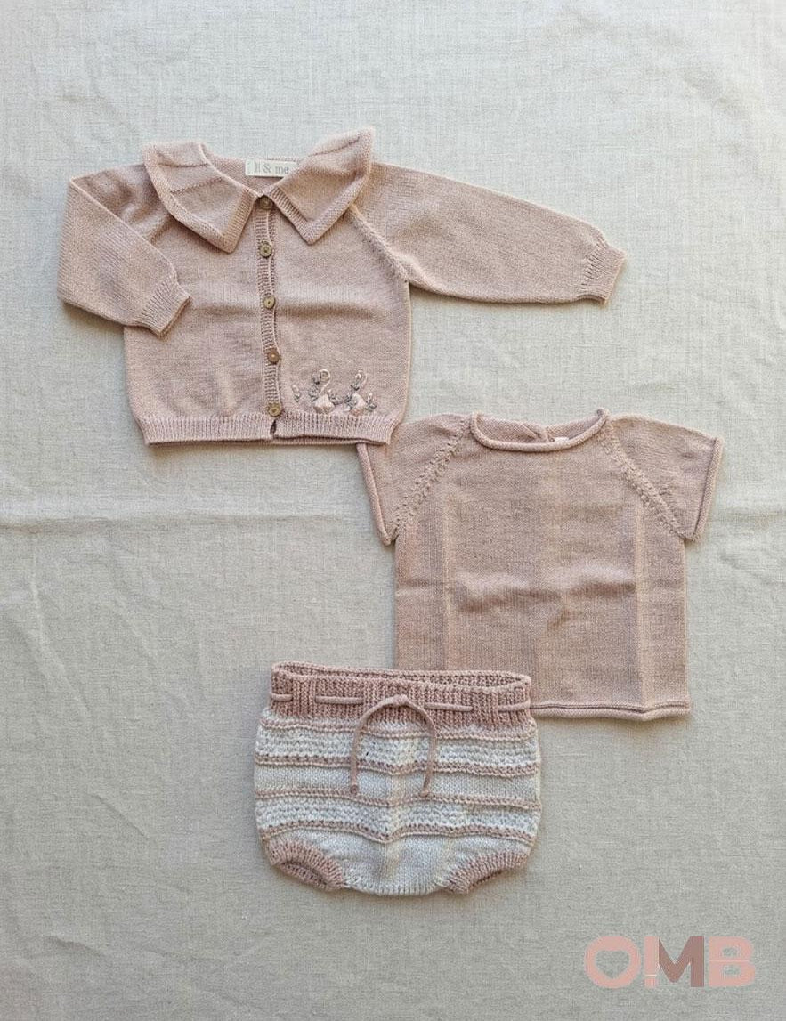 Completo neonata LI & ME 670567546746 Rosa<BR/> 6705-6754-6746 PANNA/ROSA LI & ME 