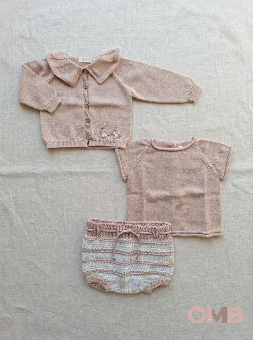 Completo neonata LI & ME 670567546746 Rosa<BR/> 6705-6754-6746 PANNA/ROSA LI & ME 