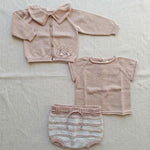 Completo neonata LI & ME 670567546746 Rosa<BR/> 6705-6754-6746 PANNA/ROSA LI & ME 