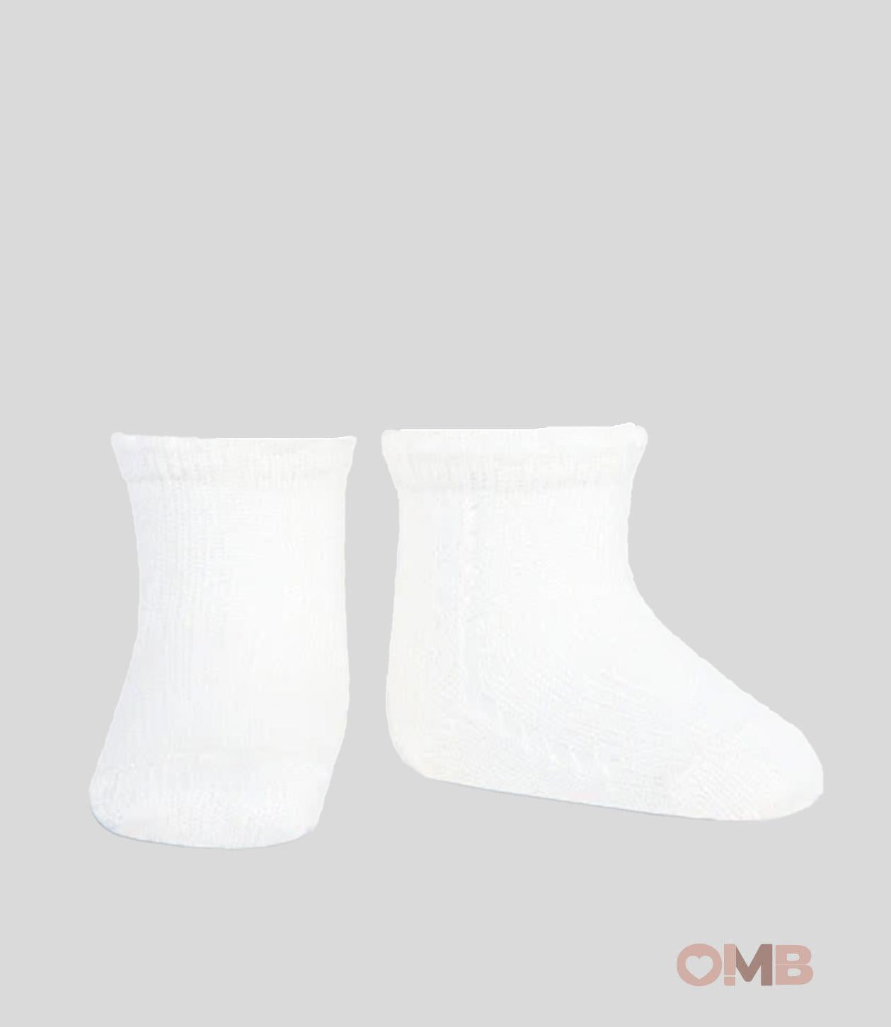 Calzino neonata Condor 2569/4 Bianco traforo laterale cotone<BR/> 2569/4 200 CONDOR 