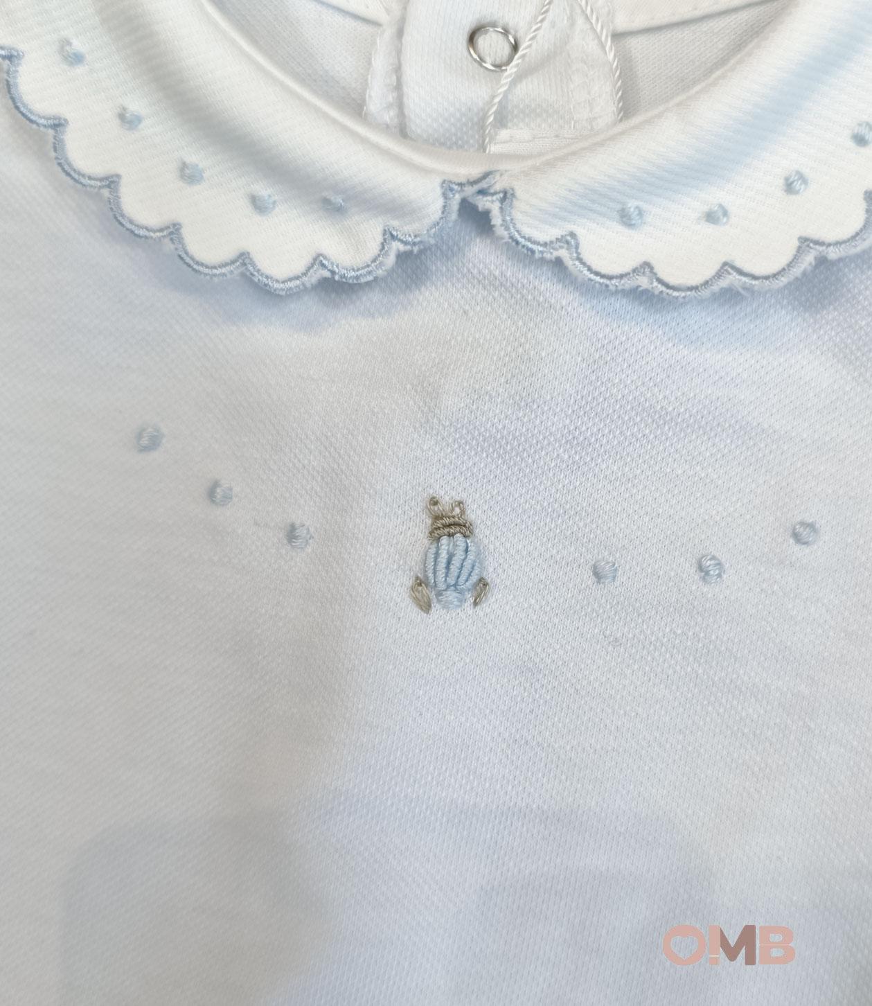 Pagliaccetto neonato PEPECE' 7721R4PG Bianco<BR/> 7721R4PG BIANCO-CIELO PEPECE' 