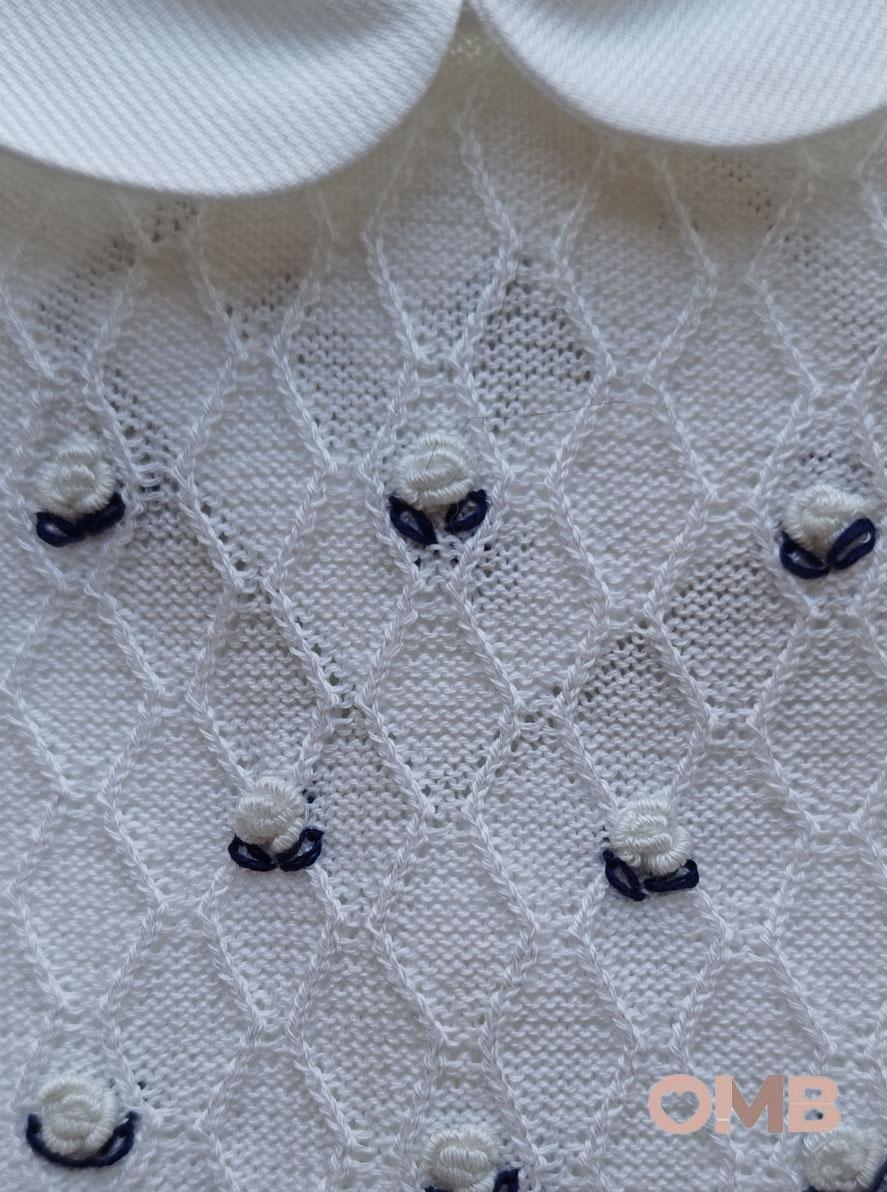Tutina neonata PEPECE' 7715R6 Bianca 7715R6 BIANCO-BLU PEPECE' 